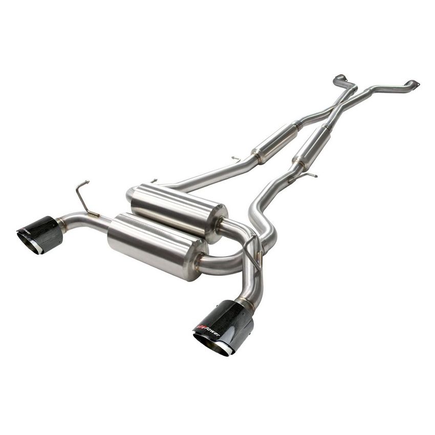 aFe Power 49-36103-C Takeda 2-1/2 IN 304 Stainless Steel Cat-Back Exhaust System w/ Carbon Fiber Tips