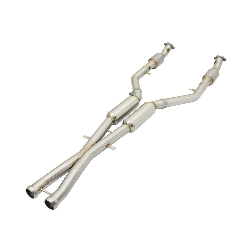 aFe Power 49-36321-1 MACH Force-Xp X-Pipe 2-1/2 IN 304 Stainless Steel w/ Cat & Resonator