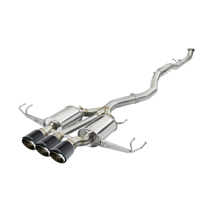 aFe Power 49-36623-C Takeda 3 IN 304 Stainless Steel Cat-Back Exhaust System w/ Carbon Fiber Tips