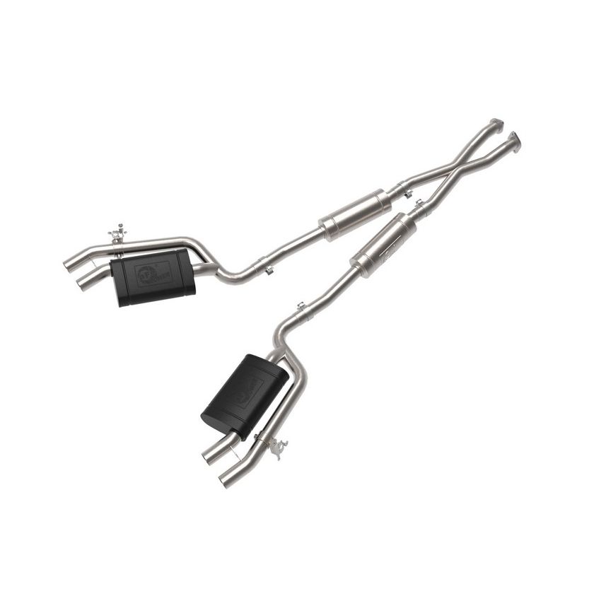 aFe Power 49-37025 Gemini XV 2-1/2 IN 304 Stainless Steel Cat-Back Exhaust System w/ Cut-Out