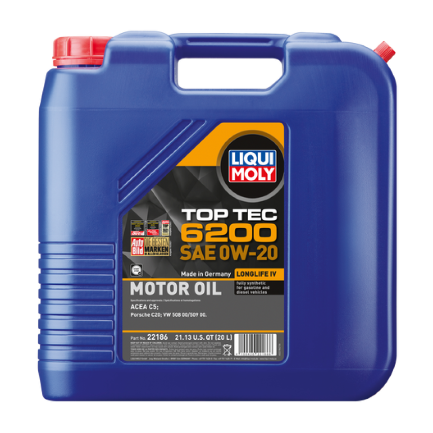 LIQUI MOLY 22186 20L Top Tec 6200 Motor Oil SAE 0W20