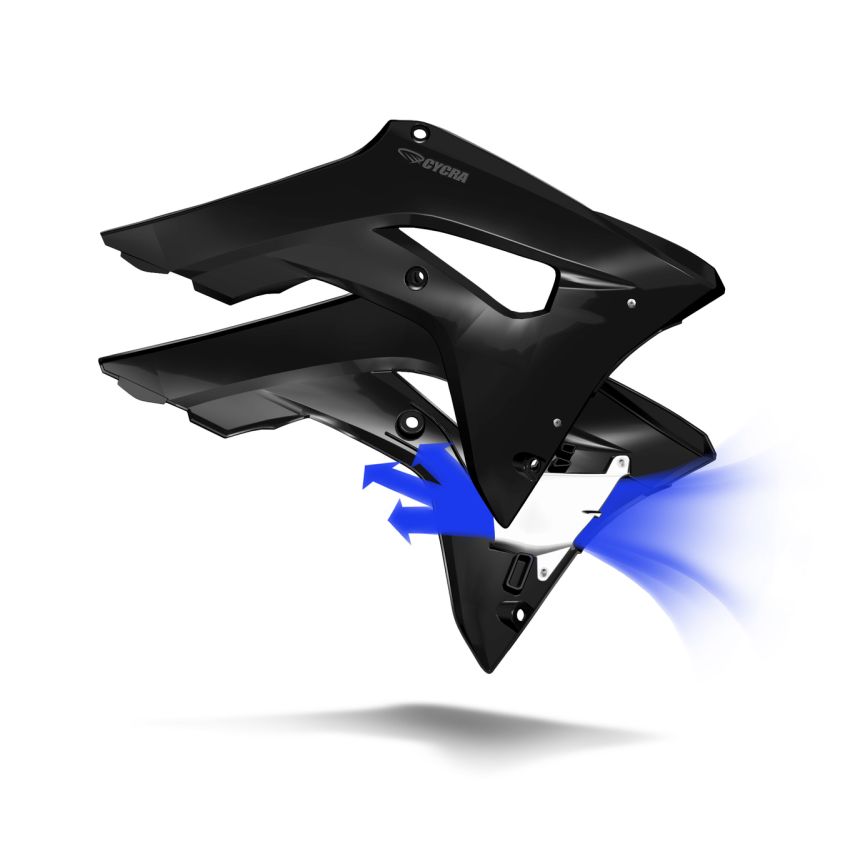 Cycra 1CYC-1889-12 18-21 Honda CRF250R Powerflow Radiator Shrouds - Black