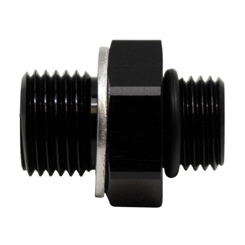 DeatschWerks 6AN ORB Male to M16 X 1.5 Metric Male (Incl O-Ring and Washer) - Anodized Matte Black