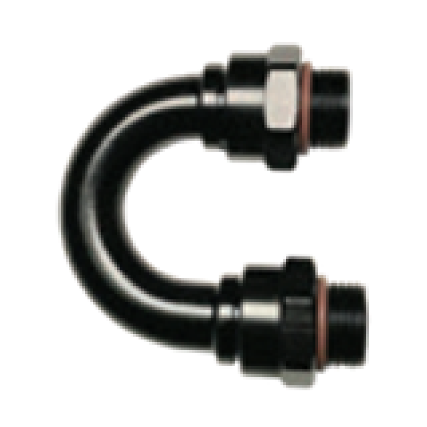 Fragola -8AN (3/4-16) 180 Degree ORB Adapter Black