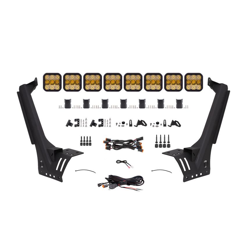 Diode Dynamics DD6822 Jeep JL SS5 Sport CrossLink Windshield - Yellow Combo Lightbar Kit