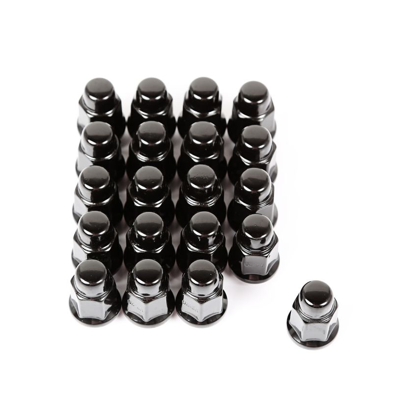 Wheel Lug Nut  Set of 20 Black  1/2-20