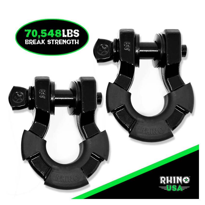 Rhino USA SUPERSHACK-BLK 8T Super Shackle 2-Pack (Black)