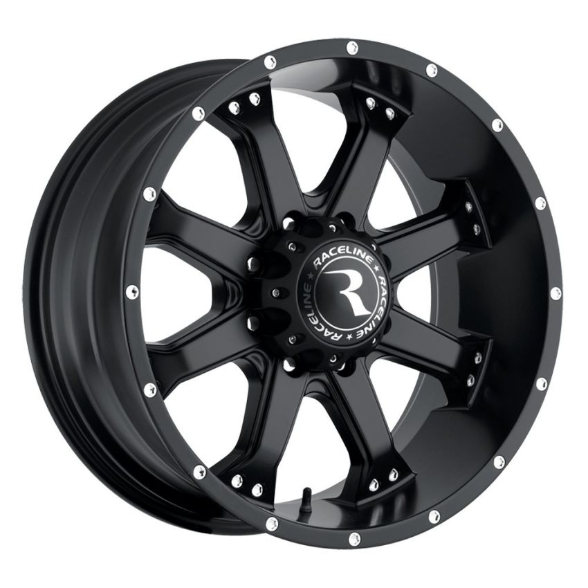 Raceline 991B Assault 16x8in / 8x165.1 BP / 0mm Offset / 125.2mm Bore - Satin Black Wheel
