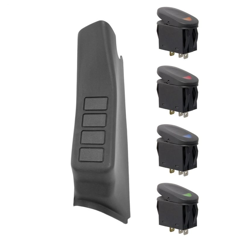 A-Pillar 4 Switch Pod Ki t  Black LHD 11-18 Wrang