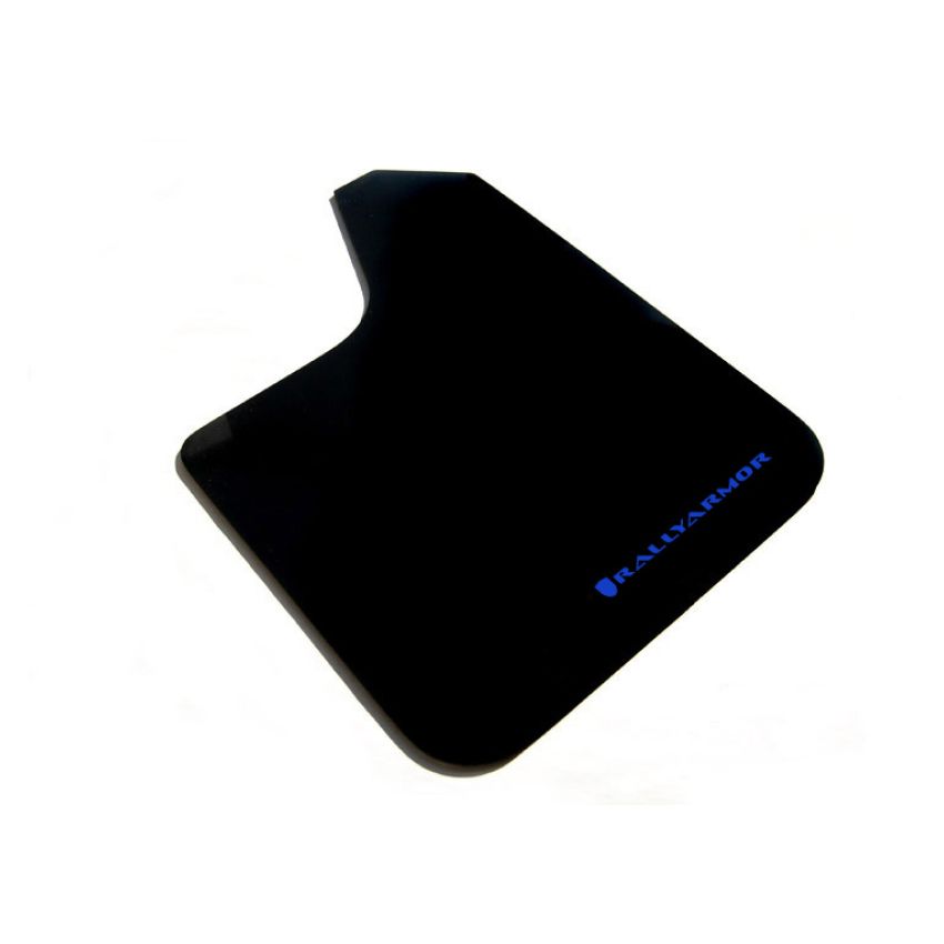 Rally Armor Universal fitment (no hardware) Basic Black Mud Flap w/ Blue Logo