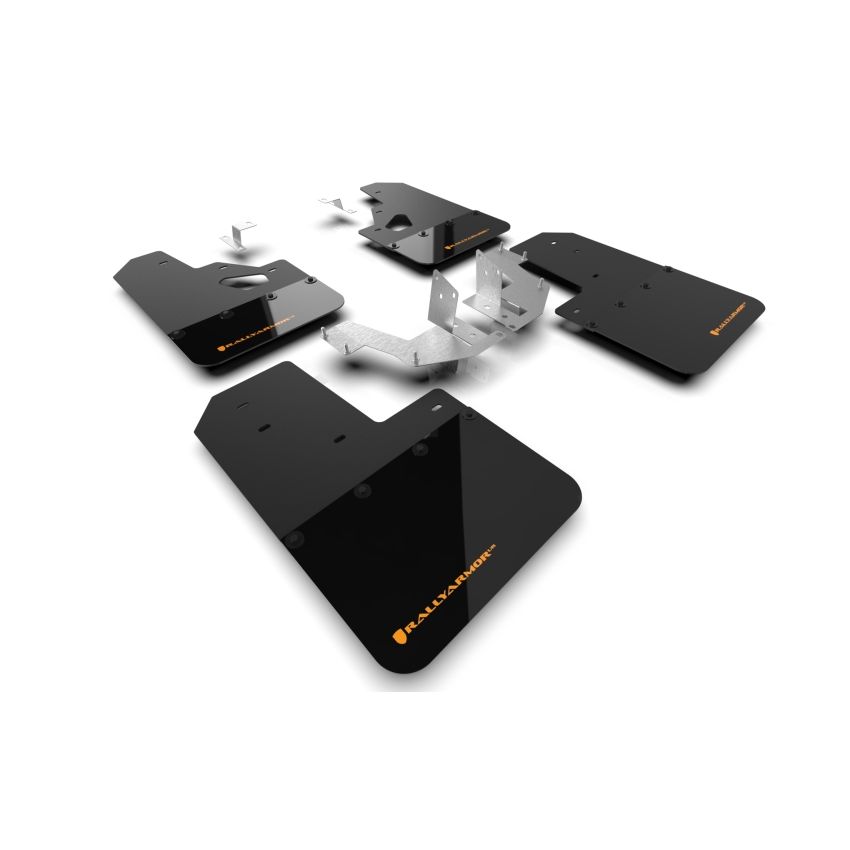 Rally Armor MF85-RR-PL-COR Black Mud Flap/Cy Orange Logo