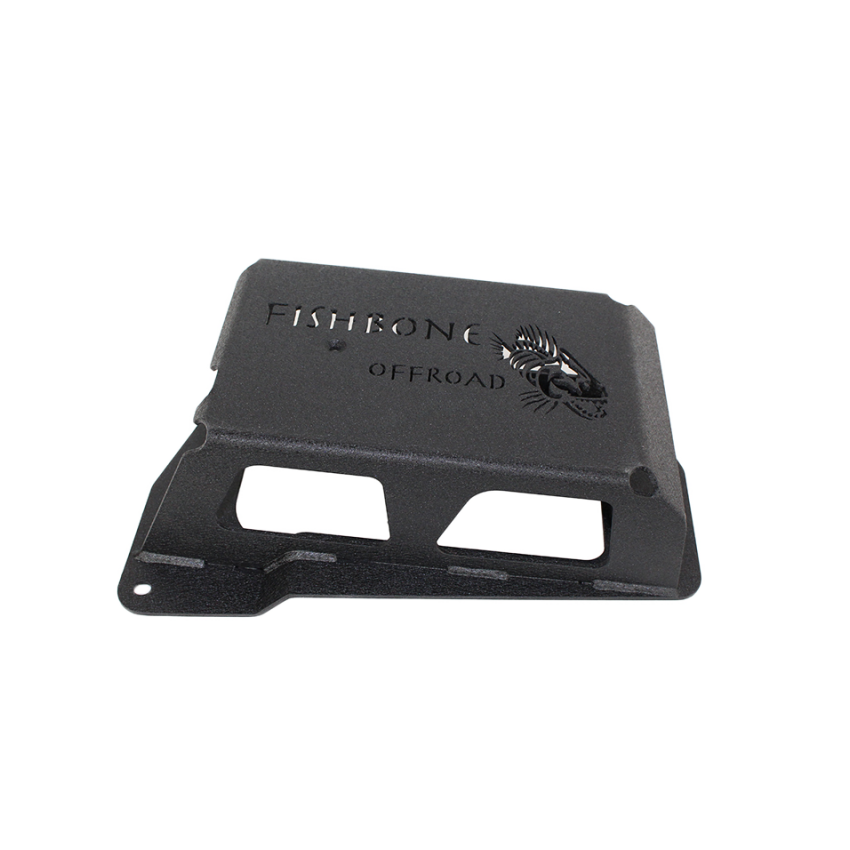 Fishbone Offroad 12-17 Jeep Wrangler JK Steel EVAP Canister Skid Plates - Black Textured Powdercoat
