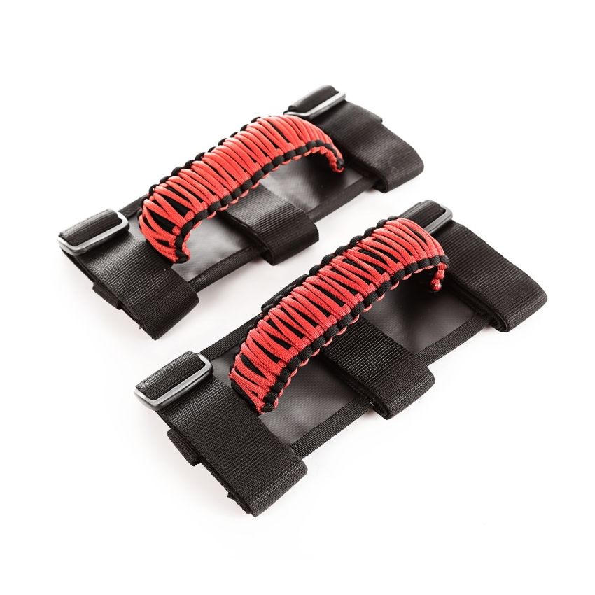 Paracord Grab Handles  R ed/Black Pair