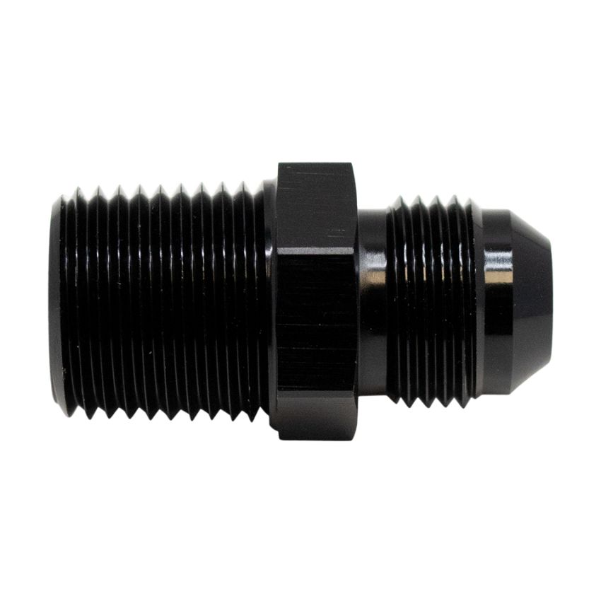 DeatschWerks 8AN Male Flare to 1/2in Male NPT Adapter - Anodized Matte Black