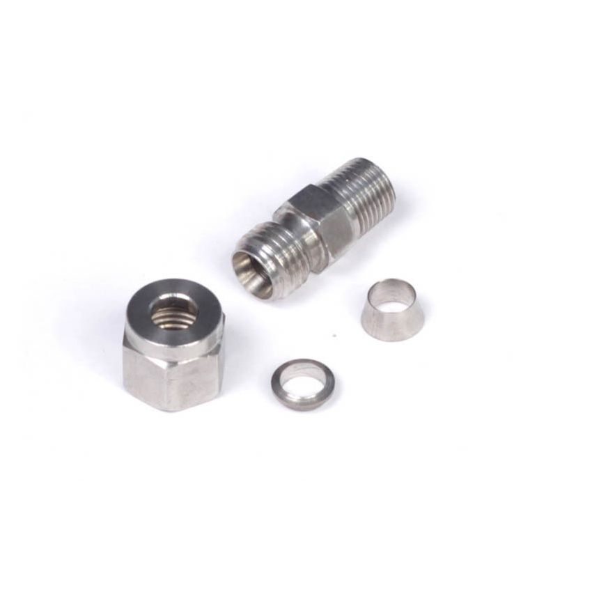 Haltech HT-010813 1/4in Stainless Compression 1/8in NPT Thread Fitting Kit w/Nut & Ferrule