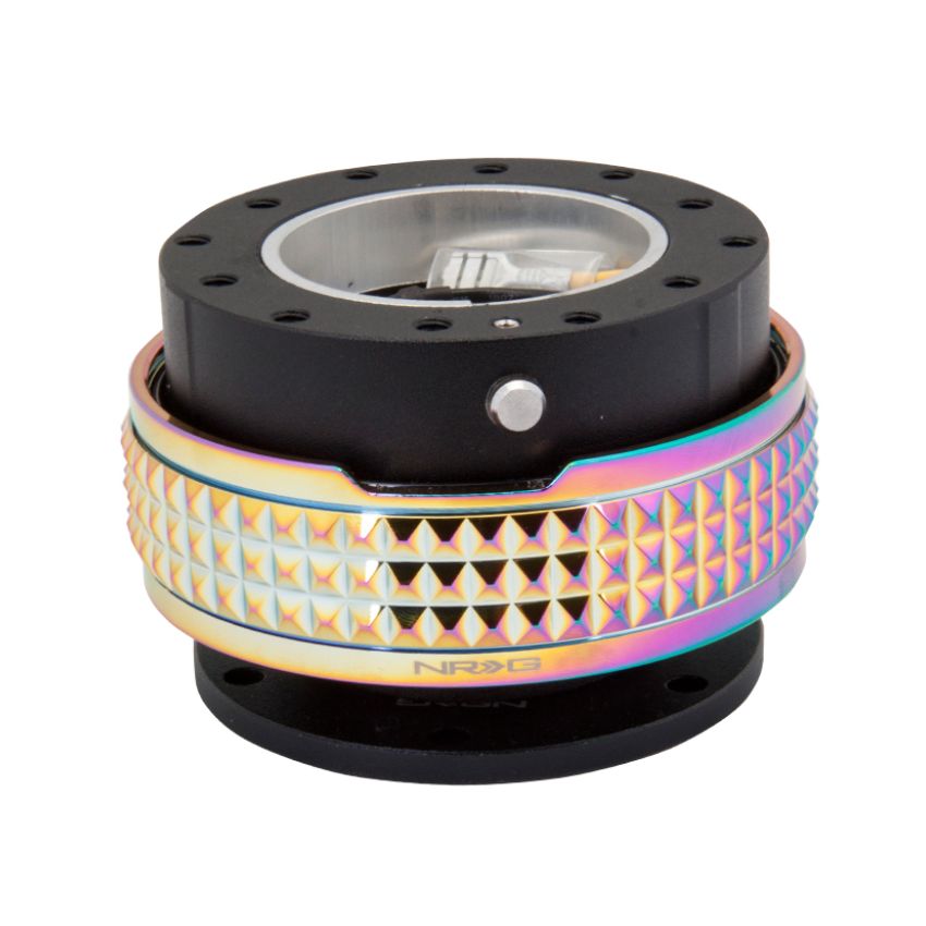 NRG Quick Release Kit - Pyramid Edition - Black Body / Neochrome Pyramid Ring