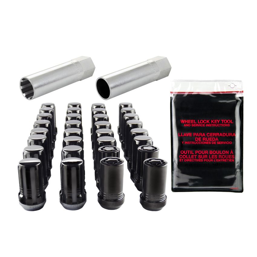 McGard SplineDrive Tuner 8 Lug Install Kit w/Locks & Tool (Cone) M14X1.5 / 22mm Hex - Blk