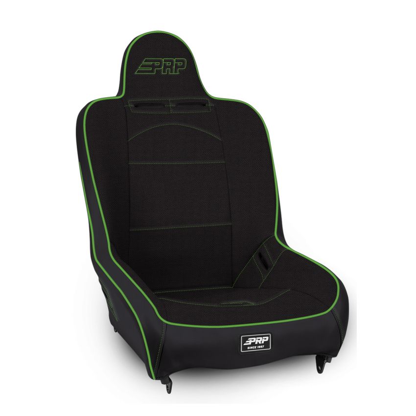 PRP Seats A100110-50-W PRP Premier High Back Suspension Seat- Black/Green Tweed