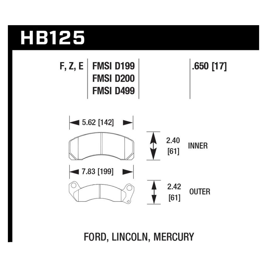 Hawk Performance HB125F.650 HPS Disc Brake Pad