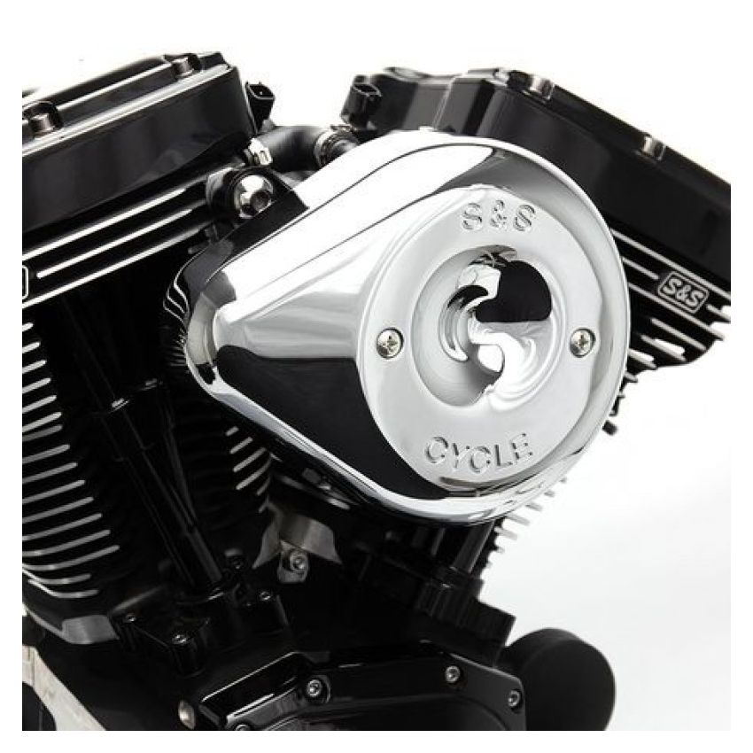 S&S Cycle 170-0524B 2017+ M8 Models Stealth Air Cleaner Kit w/ Chrome Teardrop Cover