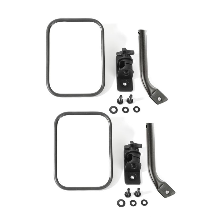 Stubby Trail Mirror Rect angular Pair Text Black