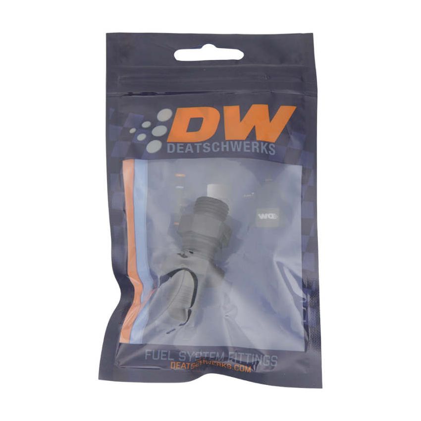 DeatschWerks 6AN O-Ring Male to 6AN Male Flare Bulkhead Include Nut - Anodized Matte Black