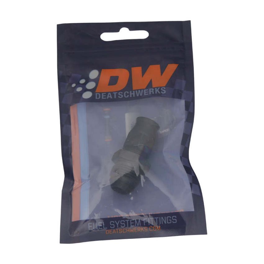 DeatschWerks 8AN Male Flare to 3/8in Hardline Compression Adapter - Anodized Matte Black