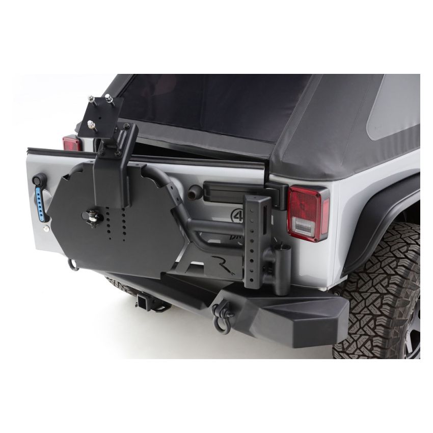 Rampage 9950919 07-18 Jeep Wrangler JK (Incl. Unlimited) Trail Guard Tire Carrier - Black