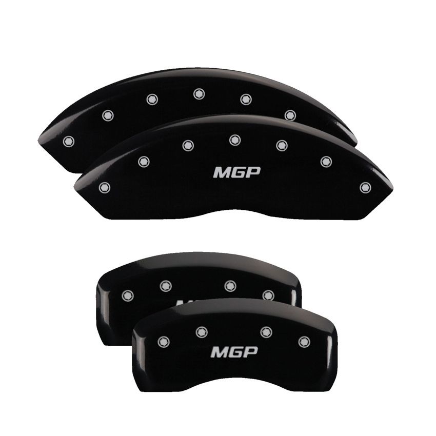 MGP 4 Caliper Covers Engraved Front & Rear MGP Black Finish Silver Char 2017 Ford Fusion