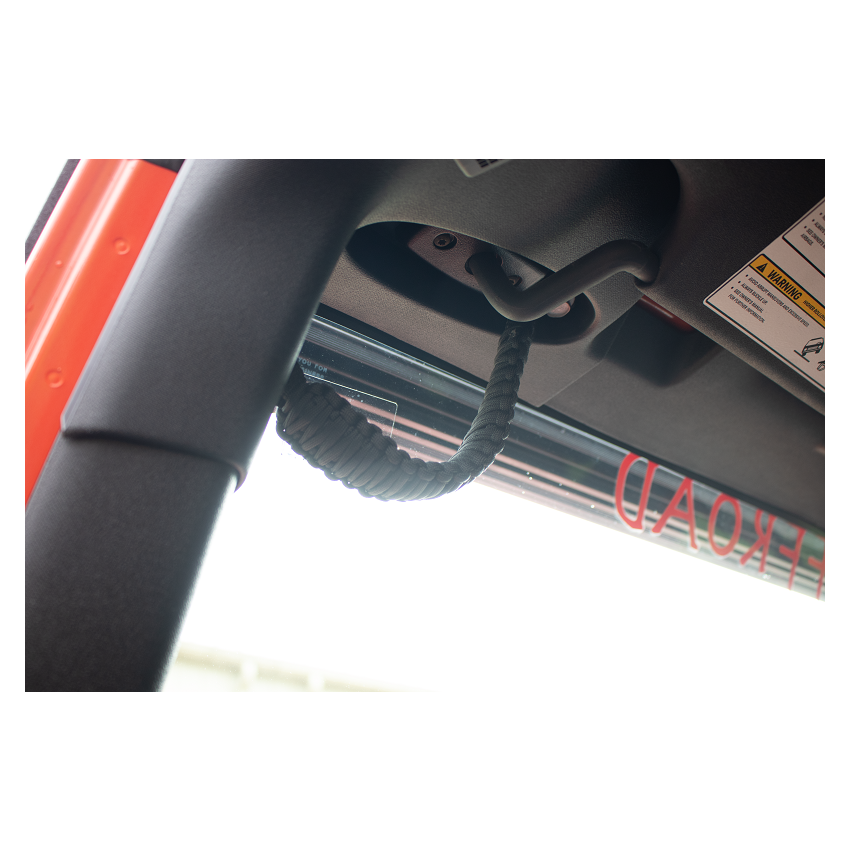 Fishbone Offroad 07-18 Wrangler JK A Pillar Sound Bar Black Paracord Grab Handles