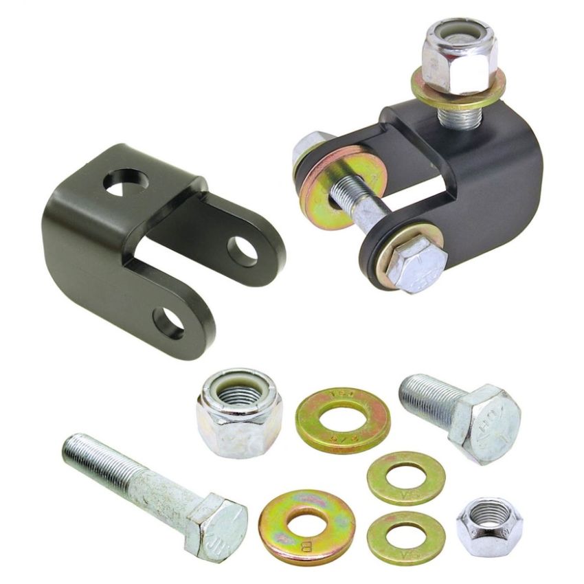 RockJock JK Shock Mount Relocation Kit Front Upper w/ Hardware Pair