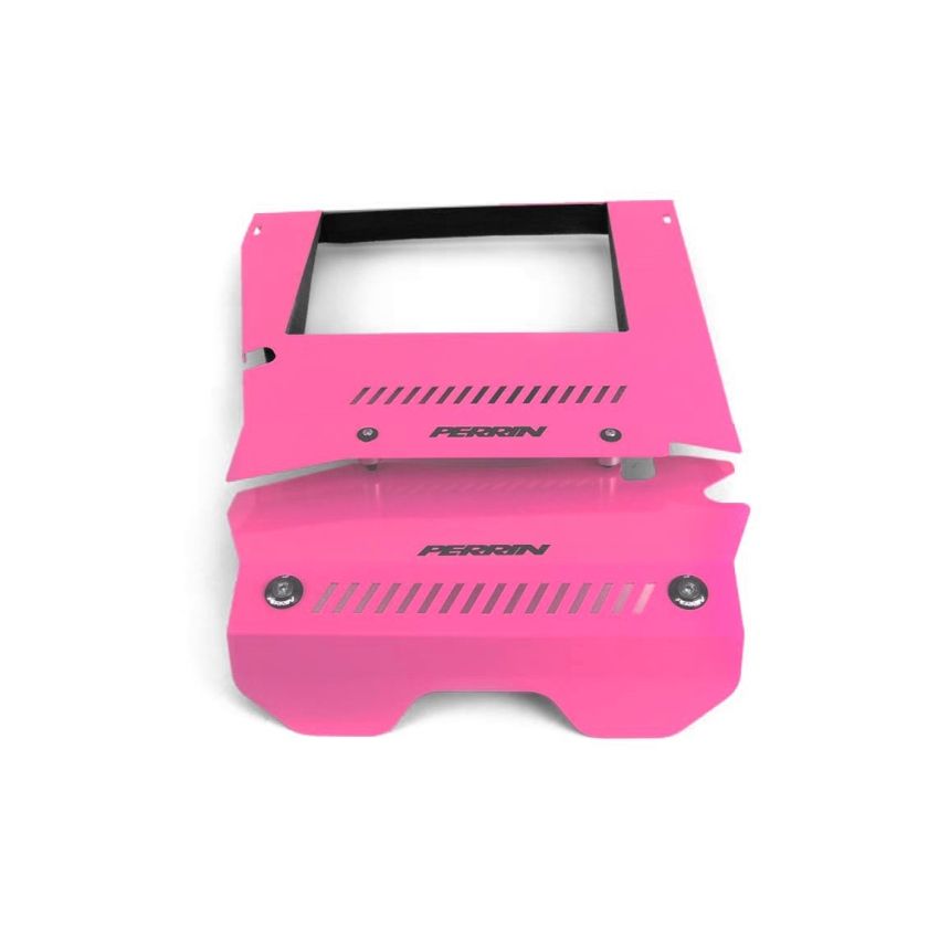 Perrin 2015+ Subaru WRX Engine Cover Kit (Intercooler Shroud + Pulley Cover) - Hyper Pink