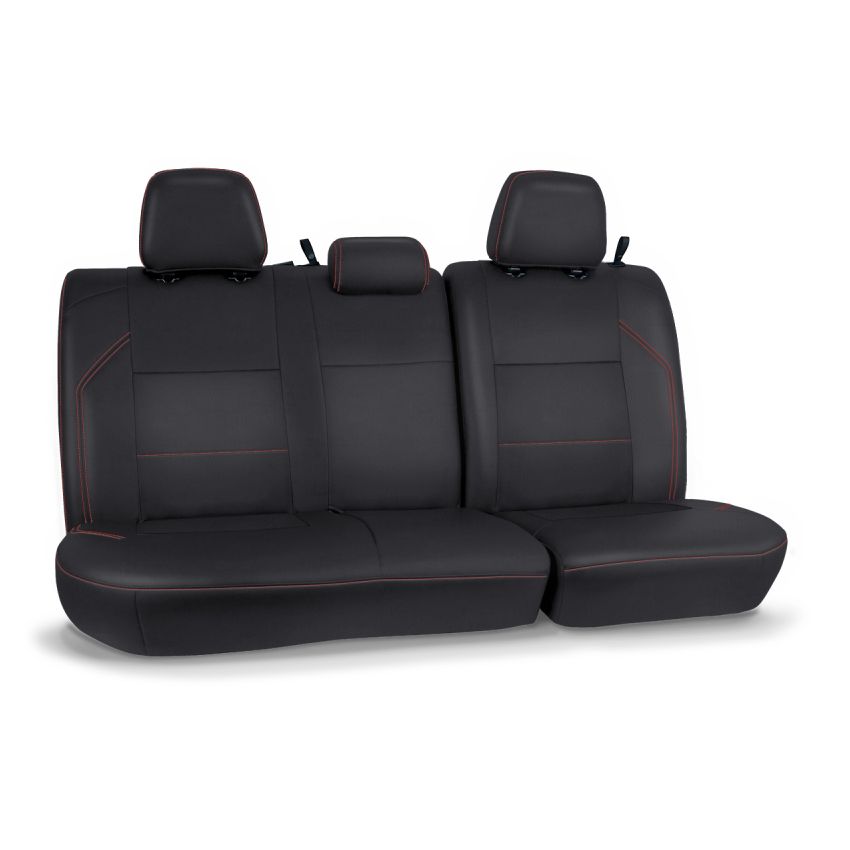 PRP 2016+ Toyota Tacoma Rear Bench Cover Double Cab - Black with Red Stitching
