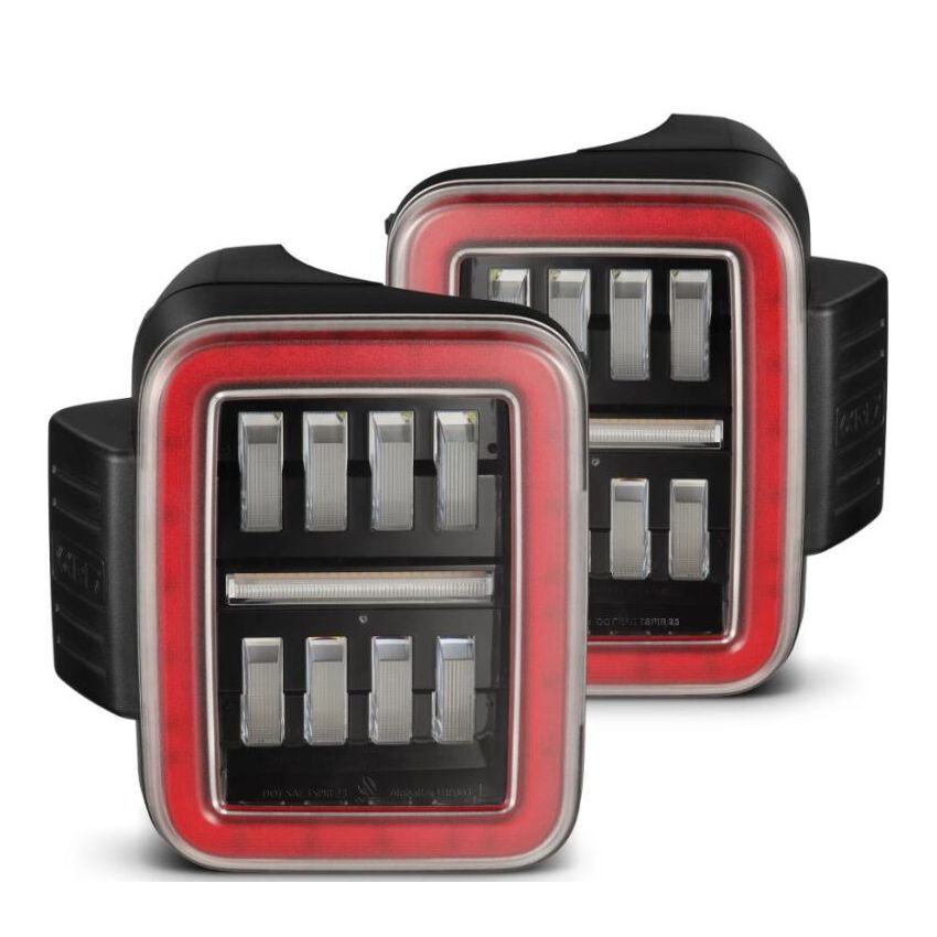 AlphaRex 602070 19-24 Jeep Gladiator JT Nova-Series Prismatic LED Tail Lights - Black-Red