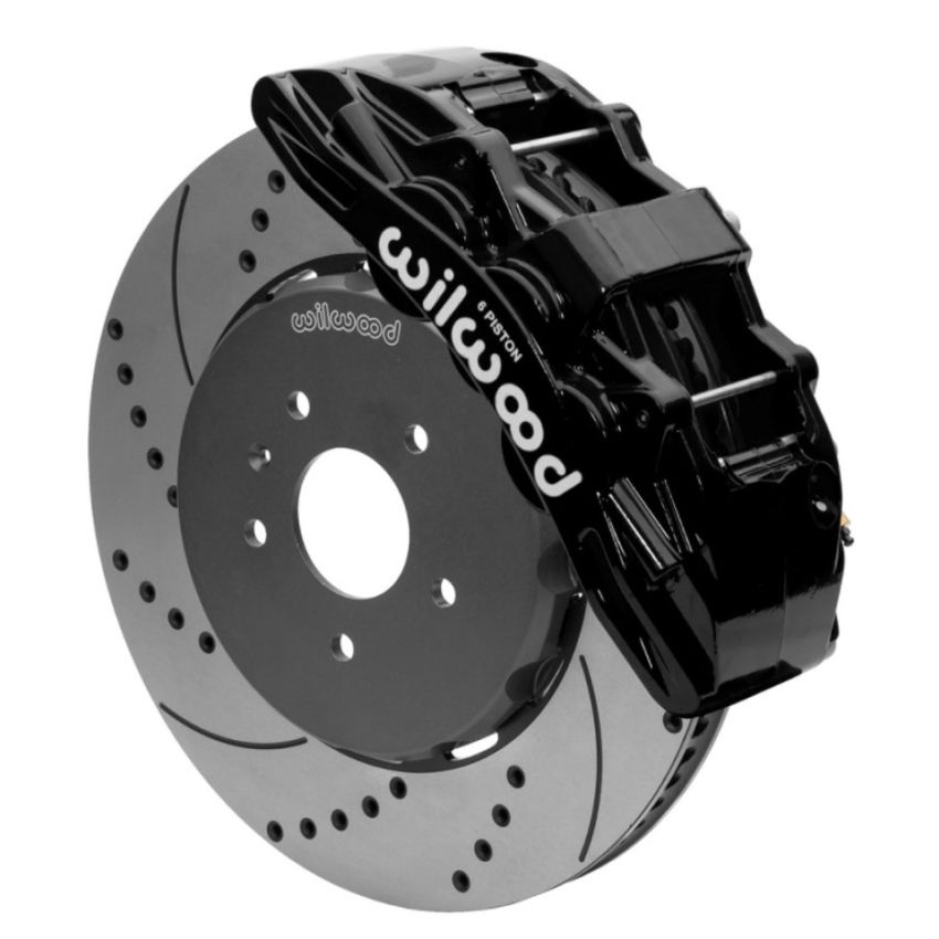 Wilwood 140-15743-D SX6R Front Brake Kit 15in SRP Slotted/Drilled Black w/ Lines 14+ Chevy Corvette C7
