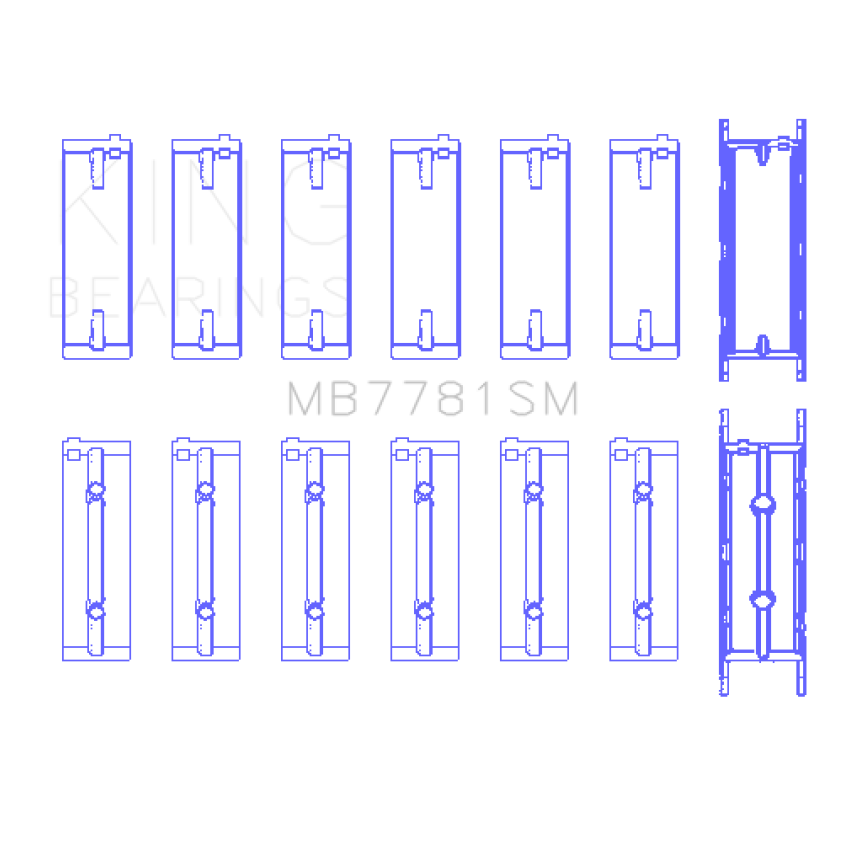 King Engine Bearings MB7781SM0.5 King BMW N57 D30 A/B/C / N57N / N57S (Size +0.5mm) Main Bearing Set