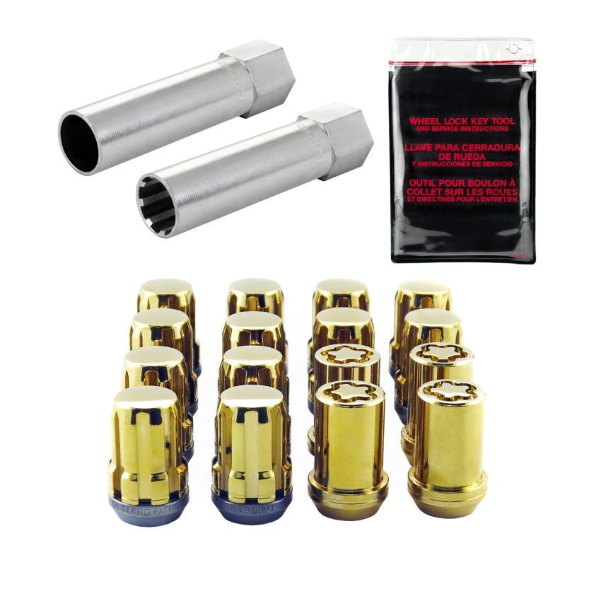 McGard (65457GD 12X1.5 MCG 4 LUG SPLINEDRIVE KIT, GOLD W/WHL LKS)
