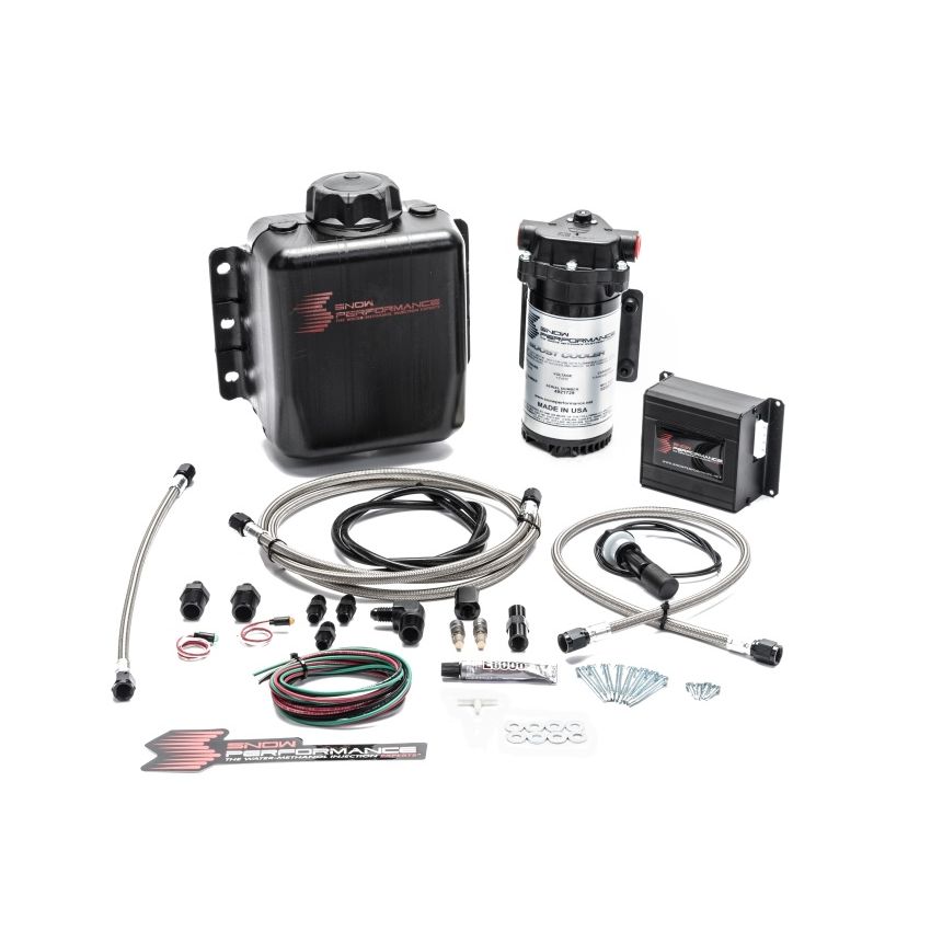Snow Performance Stg 2 Boost Cooler Prog. Engine Mount Water Injection Kit (SS Braid Line & 4AN)