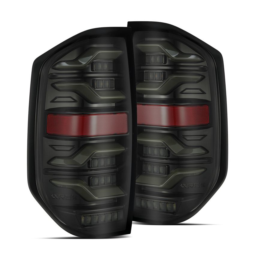 AlphaRex 14-21 Toyota Tundra LUXX LED Taillights Alpha Blk w/Activ Light/Seq Signal