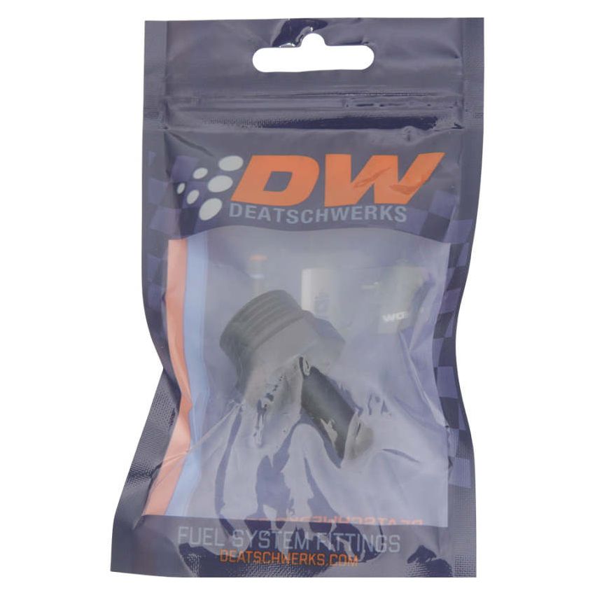 DeatschWerks 10AN ORB Male to 3/8in Male Barb Fitting - Anodized Matte Black