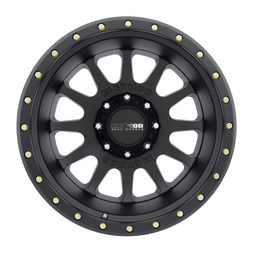 Method Wheels MR60529088512N Method MR605 NV 20x9 -12mm Offset 8x180 124.1mm CB Matte Black Wheel