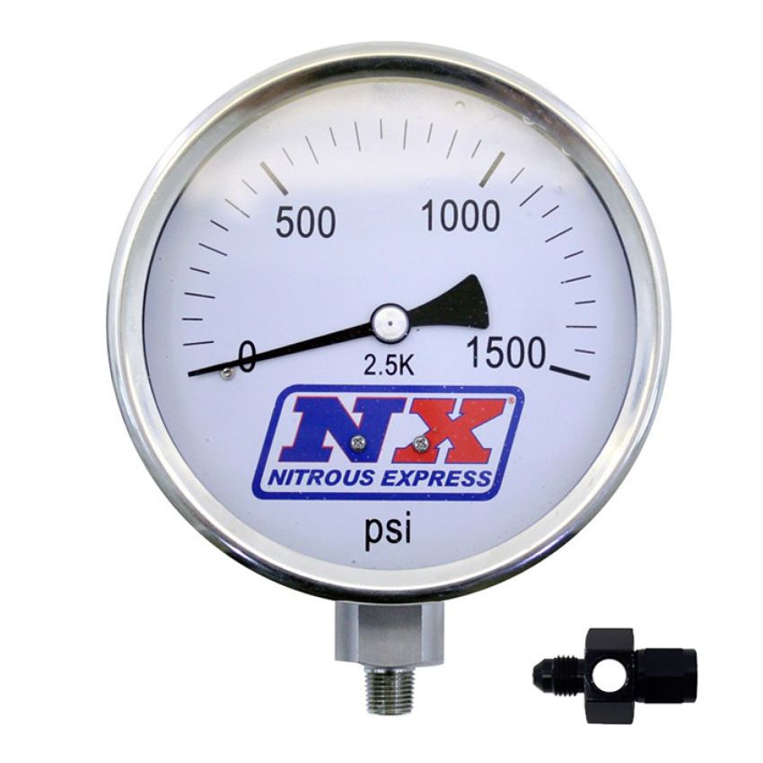 Nitrous Express Nitrous Pressure Gauge 4in-High Accuracy 8AN