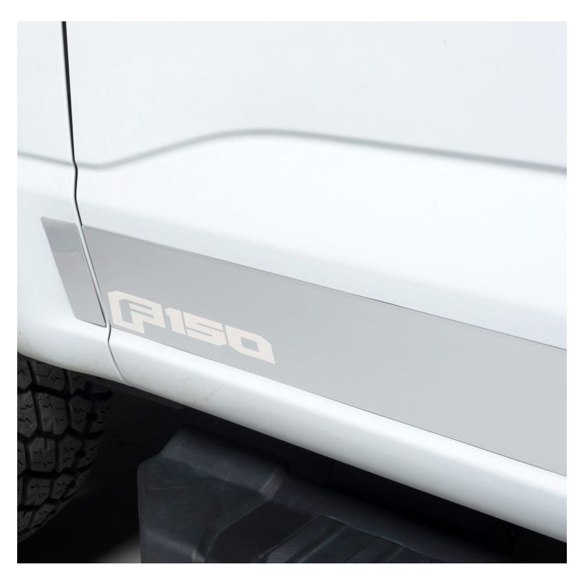 Putco 2021 Ford F-150 Reg Cab 8ft Long Box Ford Licensed SS Rocker Panels (4.25in Tall 10pcs)