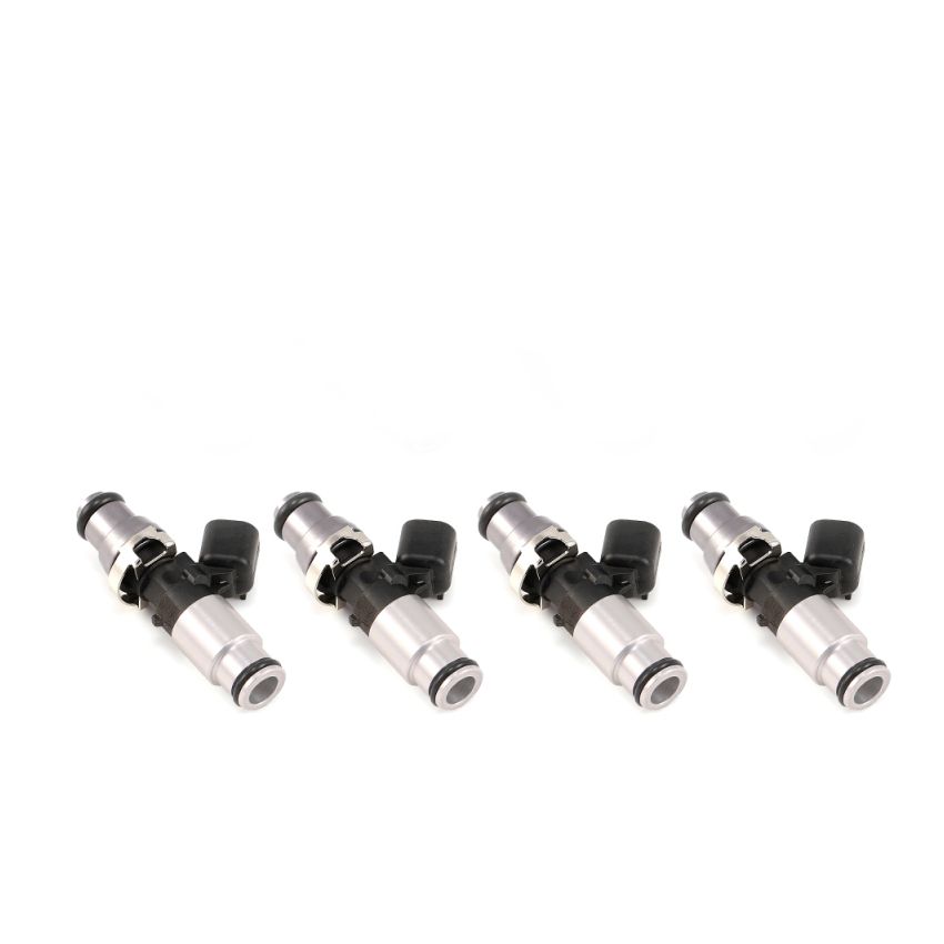 Injector Dynamics 1050X Injectors 14mm (Grey) Adaptor Top - (Silver) Bottom Adapter (Set of 4)