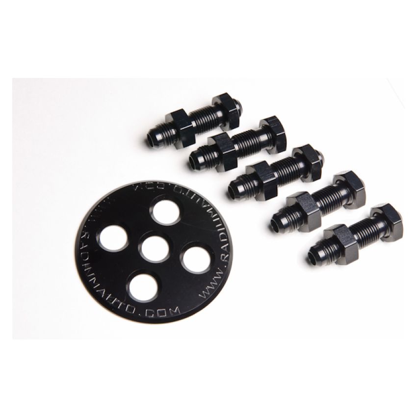 Radium Engineering Fuel Surge Tank 6AN Bulkhead Plate w/ Fittings and Nuts