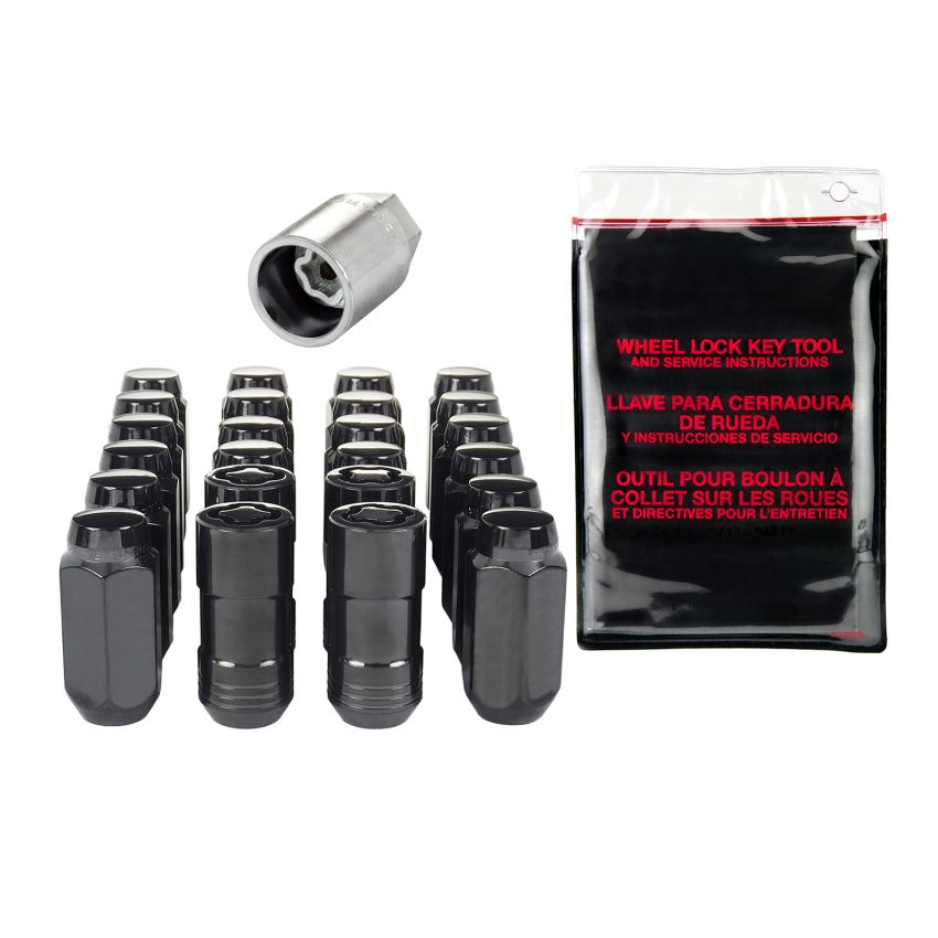 McGard 6 Lug Hex Install Kit w/Locks (Cone Seat Nut) M14X1.5 / 22mm Hex / 1.945in. Length - Black