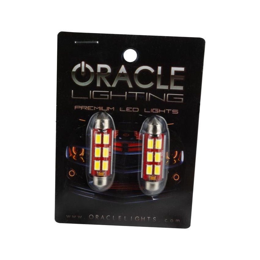 Oracle Lighting 5207-001 44mm 6 LED 3-Chip Festoon Bulbs, Cool White, Pair