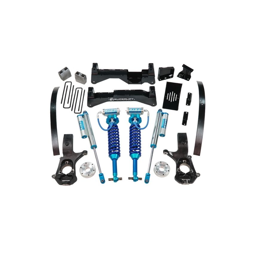 Superlift K908KG 14-18 Chevy Silv 4WD 8in Lift Kit w/ Alum/Stamped Steel Cntrl Arms & King Coils & Shocks