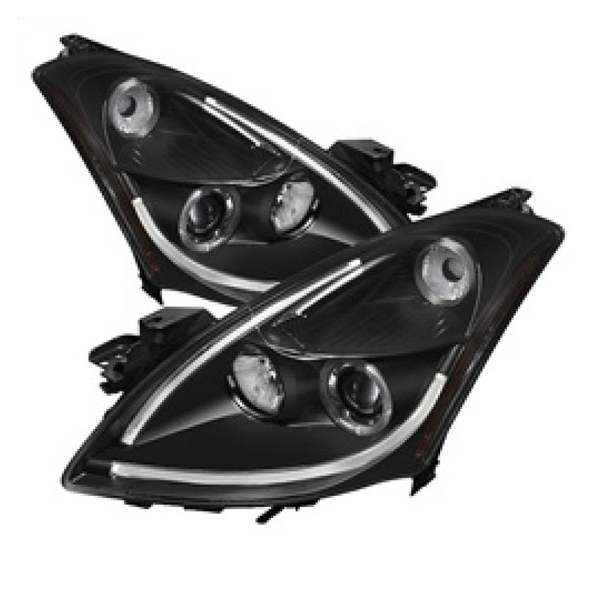 SPYDER 5076830 Projector Headlights - Light Tube DRL - LED Halo - Black