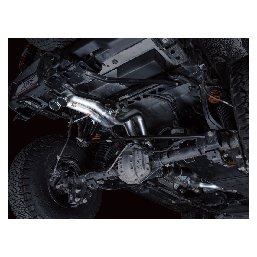 AWE Tuning 3025-31327 22-24 Ford Bronco Raptor 4WD Dual BashGuards Cat-Back SwitchPath Exhaust (No Tips)
